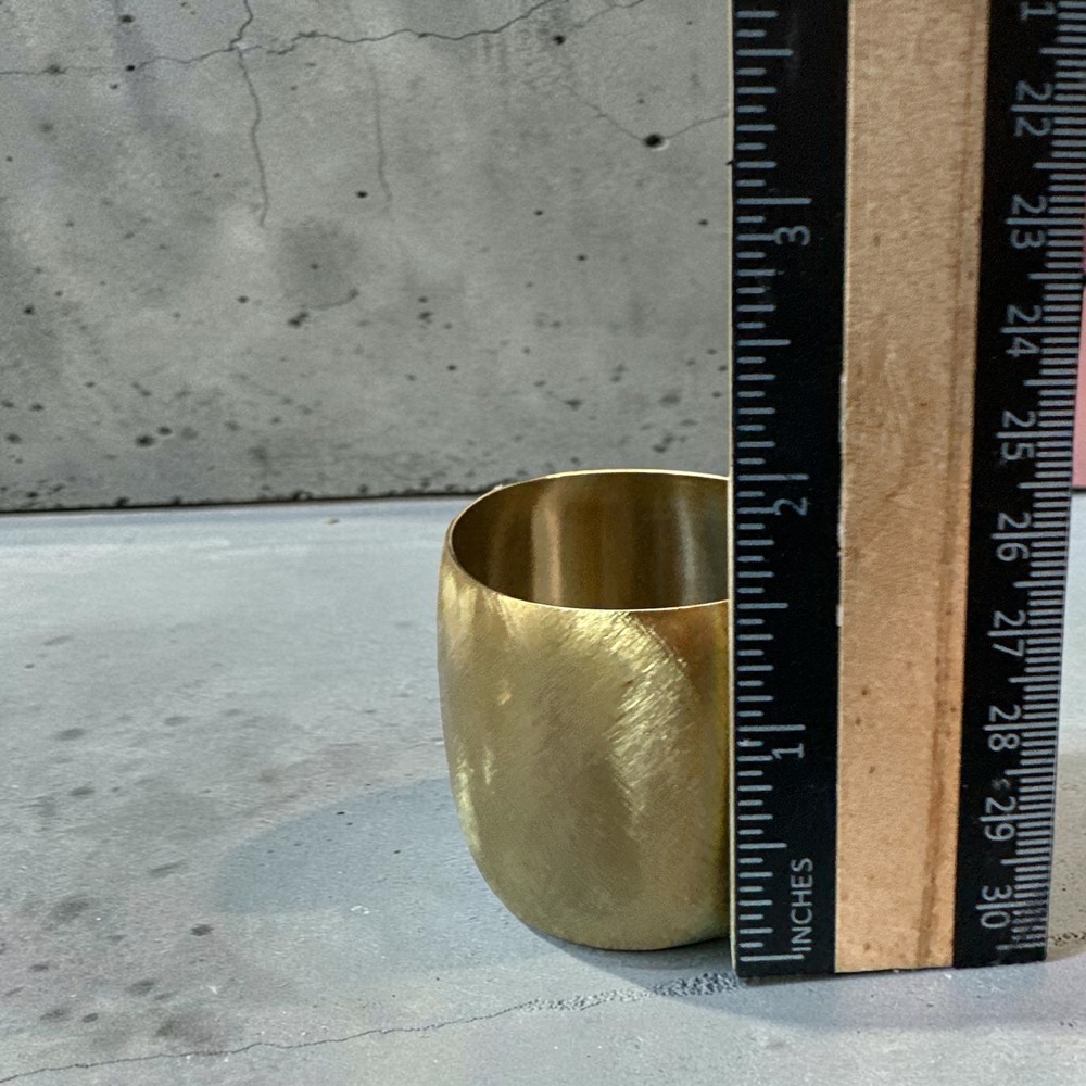 Beautiful Gold Brushed Stainless Steel Wide Cuff Textured Bracelet - Picture 4 of 6